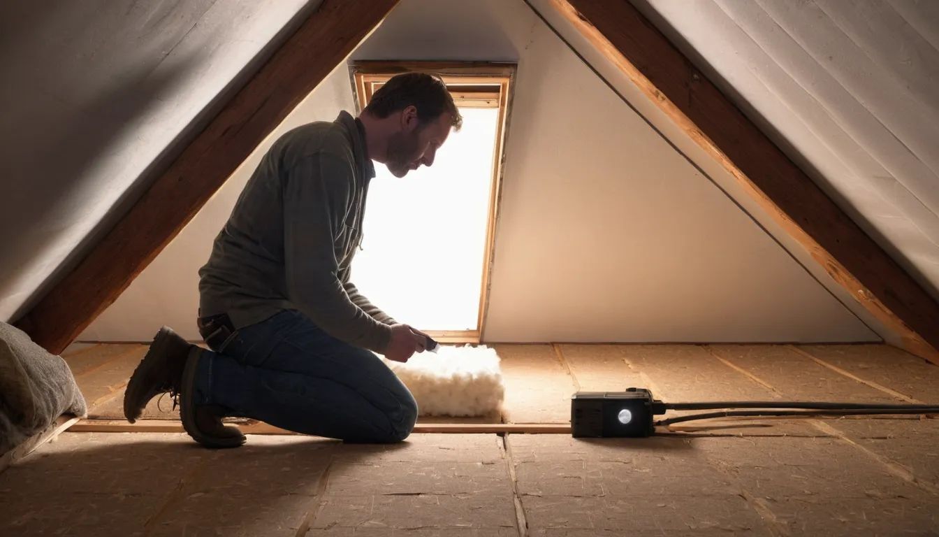 A provider checking an attic for early signs of rodents in a home near Adamsville